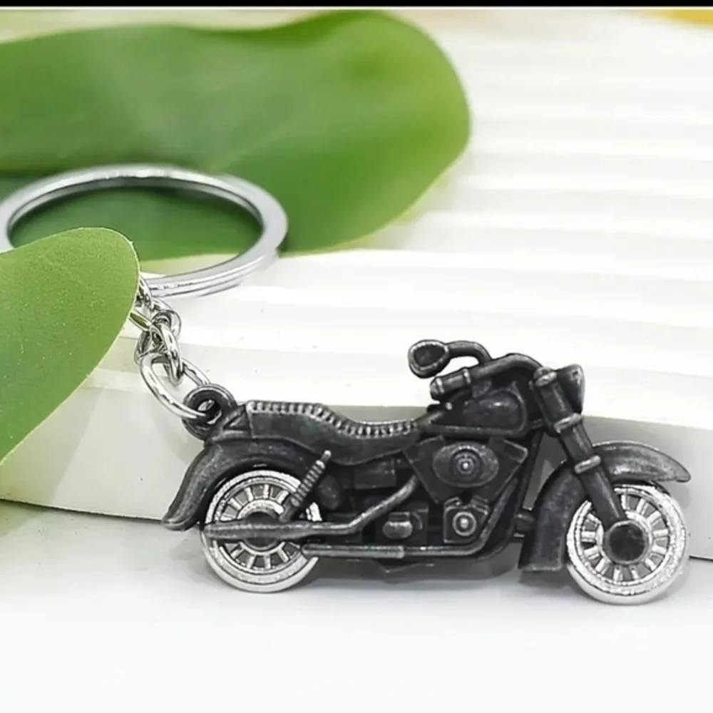 Metal Motorcycle‎ Charm Keychain NWT